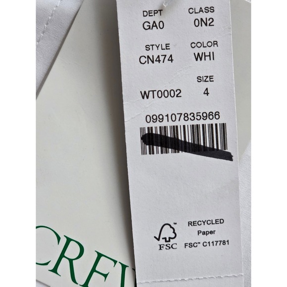 J. Crew Jules Classic Fit Shirt Cotton Poplin Women 4 White NWT $98 CN474 - Picture 6 of 6